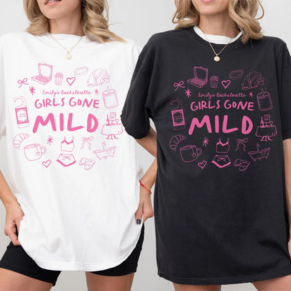 Girls Gone Mild Bachelorette Party Shirts, Spa Bachlorette Tee, Slumber Party Bach Bridesmaids Gifts, Comfort Colors Bridesmaids Shirts