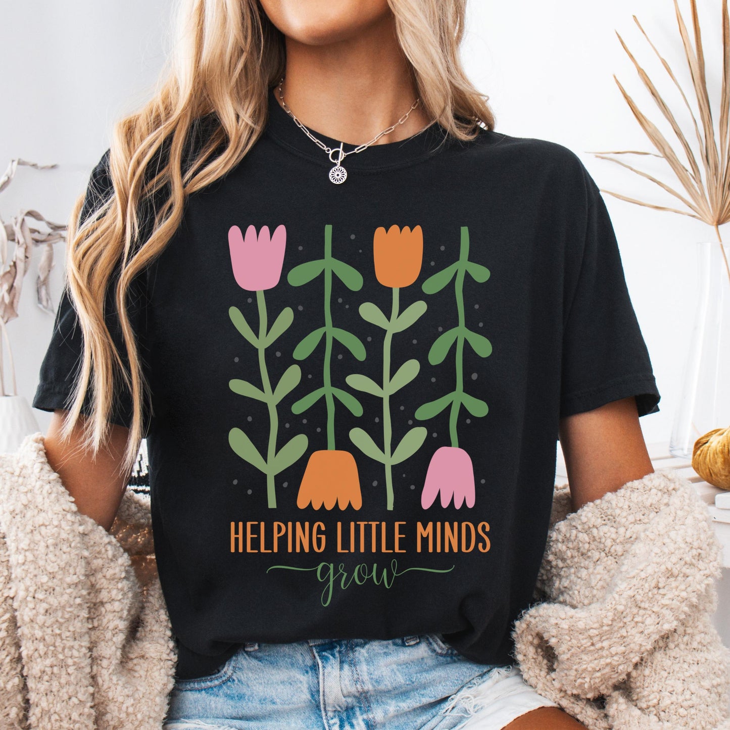 Comfort Colors® Helping Little Minds Grow, Custom Teacher Shirt, Kindergarten Shirt, Floral Teacher Shirt, Teacher Appreciation, Preschool
