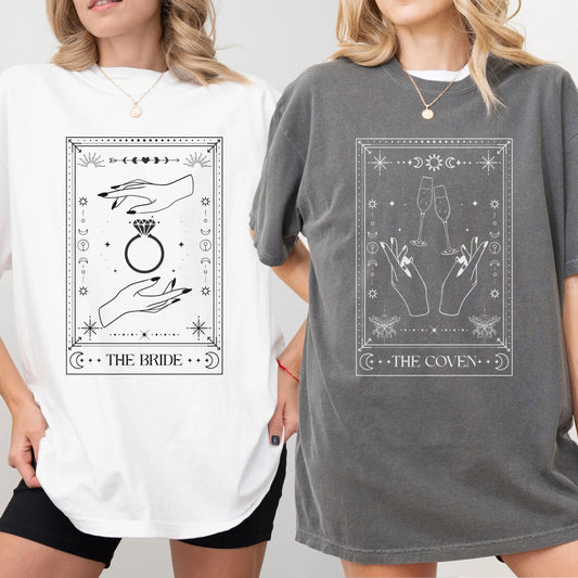 Celestial Tarot Card Bachelorette Shirt Comfort Colors Spooky Witchy Wedding Party Halloween Salem Bridal Party Shirt Zodiac Bride Astrology