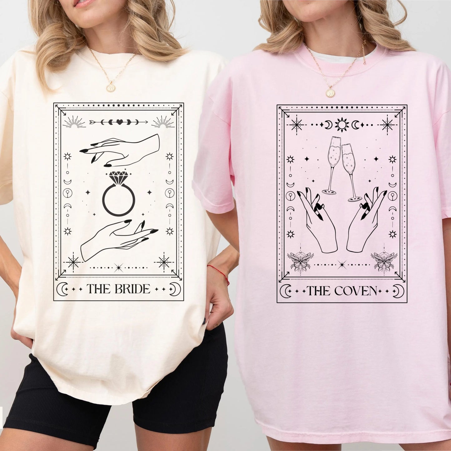 Celestial Tarot Card Bachelorette Shirt Comfort Colors Spooky Witchy Wedding Party Halloween Salem Bridal Party Shirt Zodiac Bride Astrology