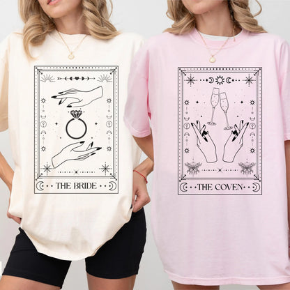 Celestial Tarot Card Bachelorette Shirt Comfort Colors Spooky Witchy Wedding Party Halloween Salem Bridal Party Shirt Zodiac Bride Astrology
