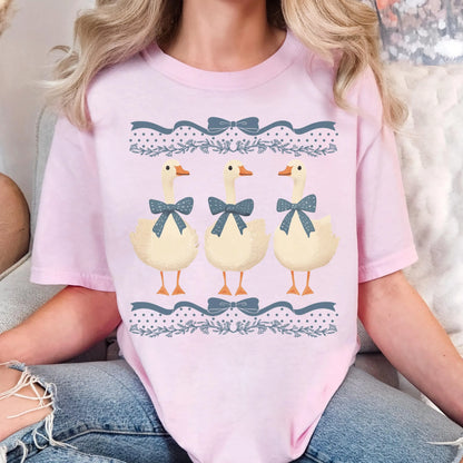 Mama Mini Goose Shirt, Comfort Colors, Goose Bow Shirt, Ribon, Cute Easter Shirt, Mama Mini Shirts, Retro Spring Shirt, Mothers Day Shirt