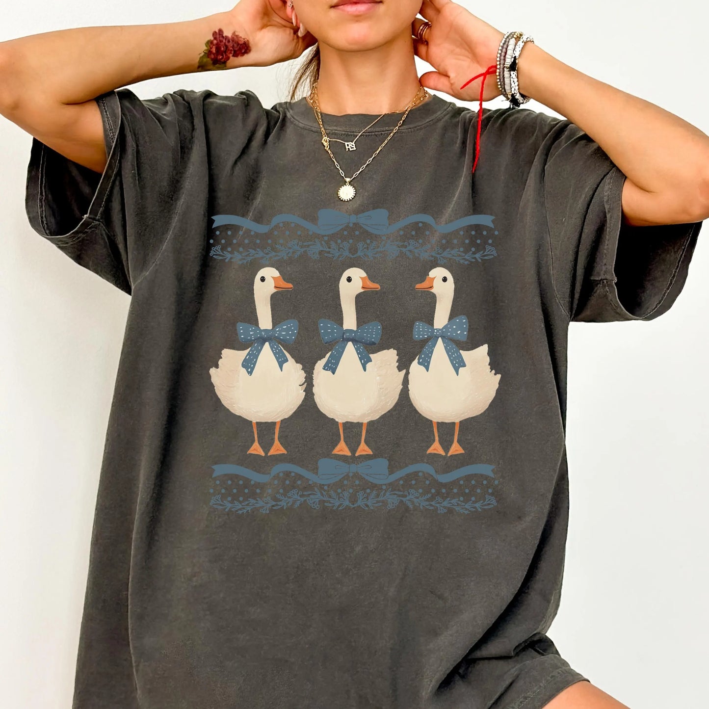 Mama Mini Goose Shirt, Comfort Colors, Goose Bow Shirt, Ribon, Cute Easter Shirt, Mama Mini Shirts, Retro Spring Shirt, Mothers Day Shirt