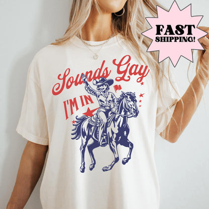Comfort Colors Gay Pride Shirt, Pride Shirt, LGBTQ Shirt, Lesbian Shirt, Inclusive Shirt, Funny Shirt, Transgender Shirt, Sounds Gay Shirt