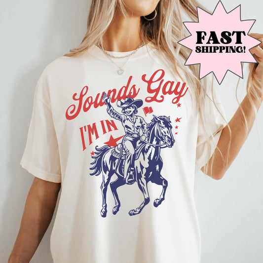 Comfort Colors Gay Pride Shirt, Pride Shirt, LGBTQ Shirt, Lesbian Shirt, Inclusive Shirt, Funny Shirt, Transgender Shirt, Sounds Gay Shirt