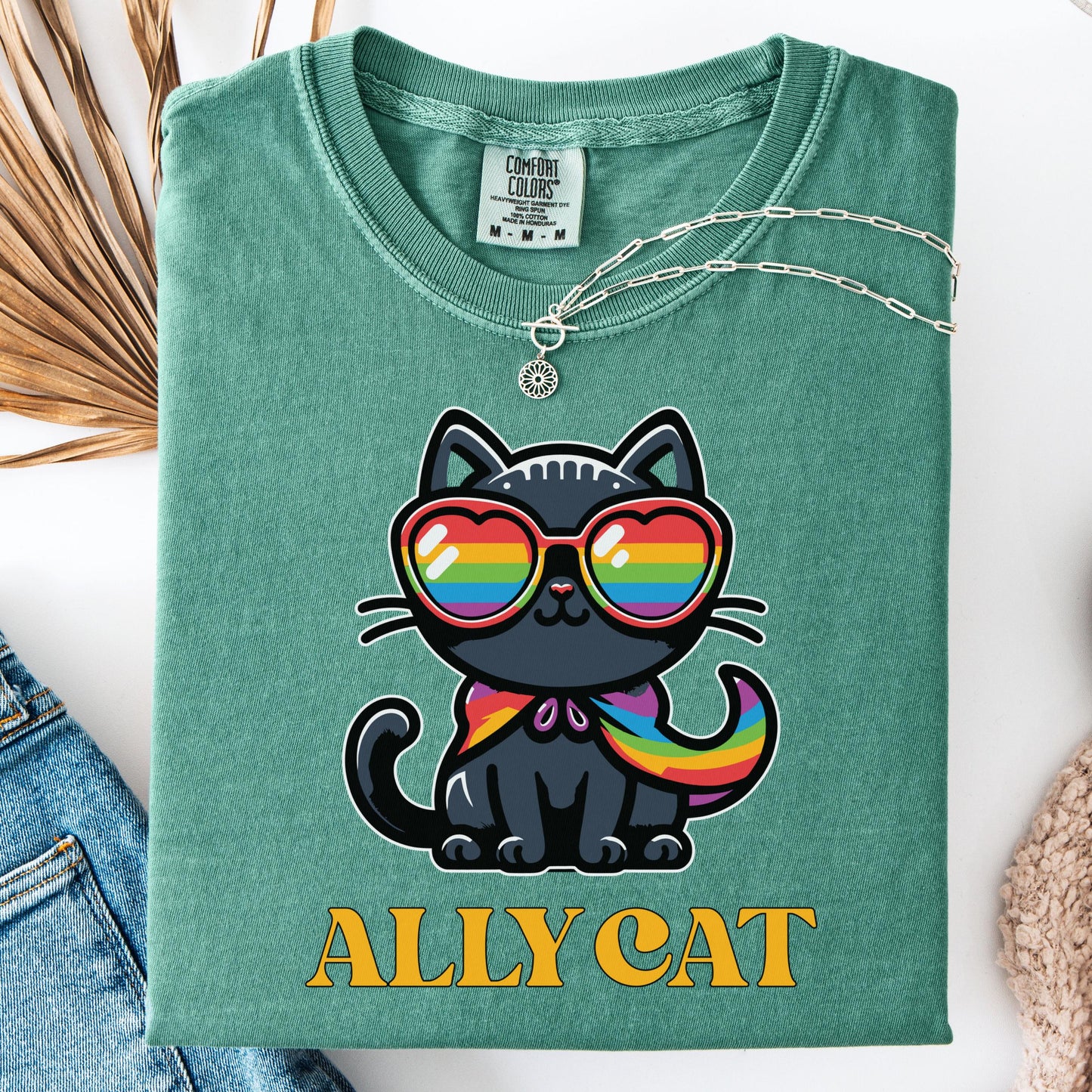 Comfort Colors Pride Shirt, Gay Shirt, LGBTQ Shirt, Lesbian Shirt, Inclusive Shirt, Trans Shirt, Queer Tee, Nonbinary, Gay Ally Cat Shirt,