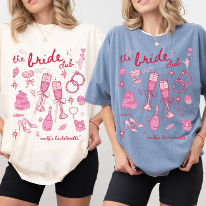 Custom Bride Bridesmaid Shirt, Comfort Colors, Bridal Party Gift, Wedding Day Getting Ready, Trendy Bachelorette Merch, Group Matching Tee