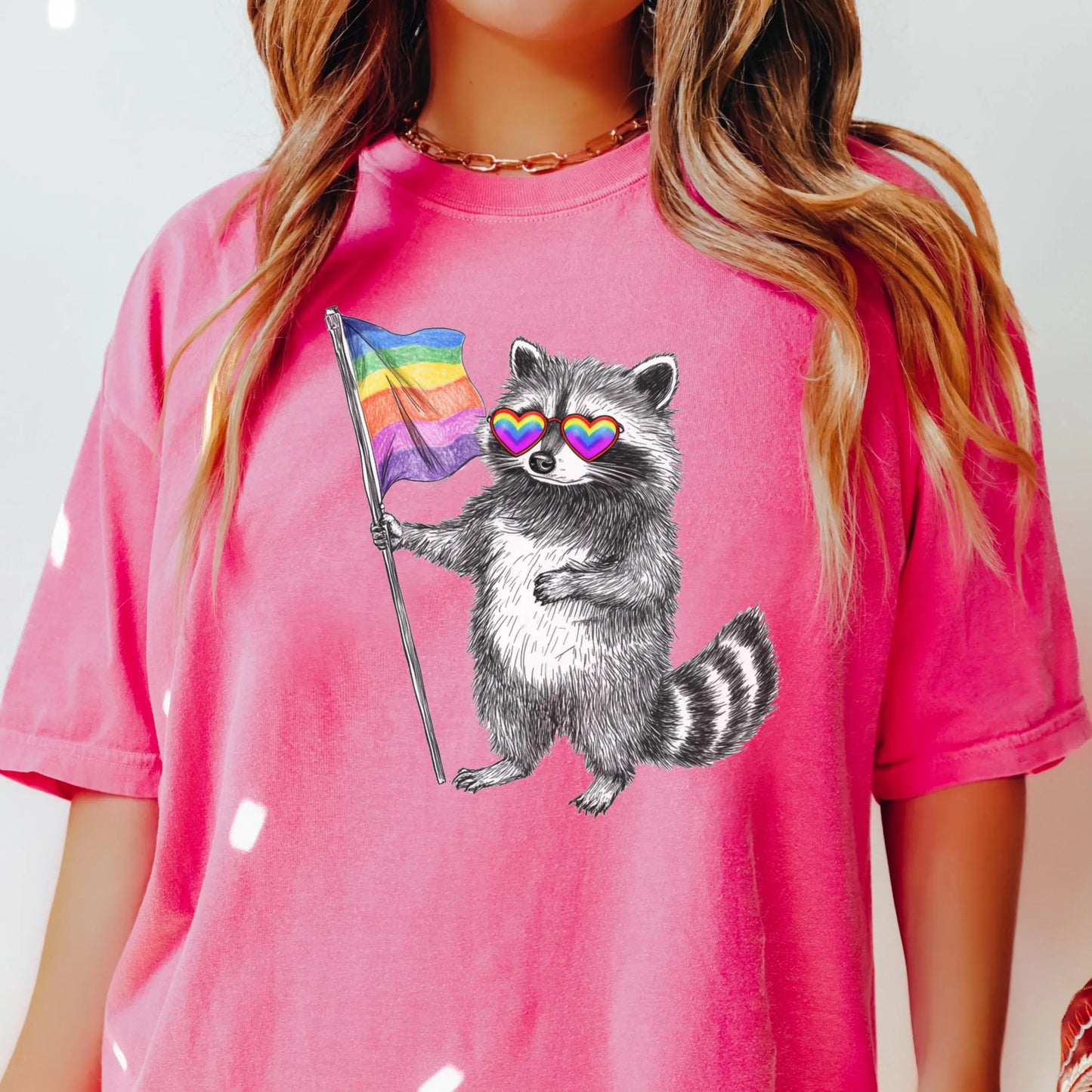 Comfort Colors Pride Shirt, Gay Shirt, LGBTQ Shirt, Lesbian Tee, Inclusive Shirt, Transgender Shirt, Equality Shirt, Gay Raccoon Shirt