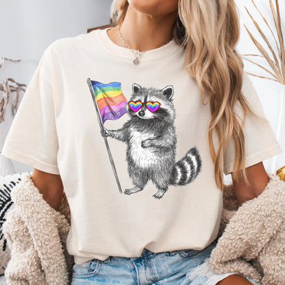 Comfort Colors Pride Shirt, Gay Shirt, LGBTQ Shirt, Lesbian Tee, Inclusive Shirt, Transgender Shirt, Equality Shirt, Gay Raccoon Shirt
