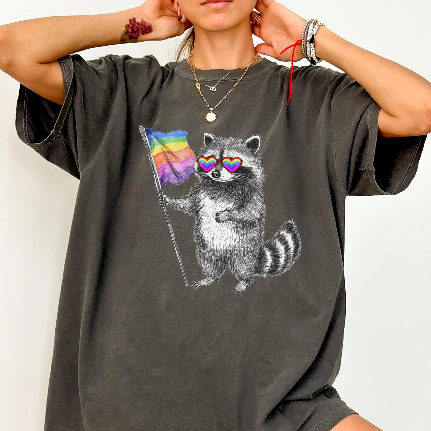 Comfort Colors Pride Shirt, Gay Shirt, LGBTQ Shirt, Lesbian Tee, Inclusive Shirt, Transgender Shirt, Equality Shirt, Gay Raccoon Shirt