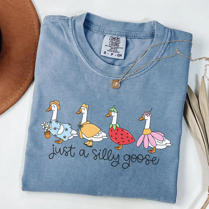 Comfort Colors Silly Goose On The Loose Shirt, Goose T-Shirt, Silly Goose Shirts, Funny Graphic Shirt, Cute Goose Shirt, Easter Shirt