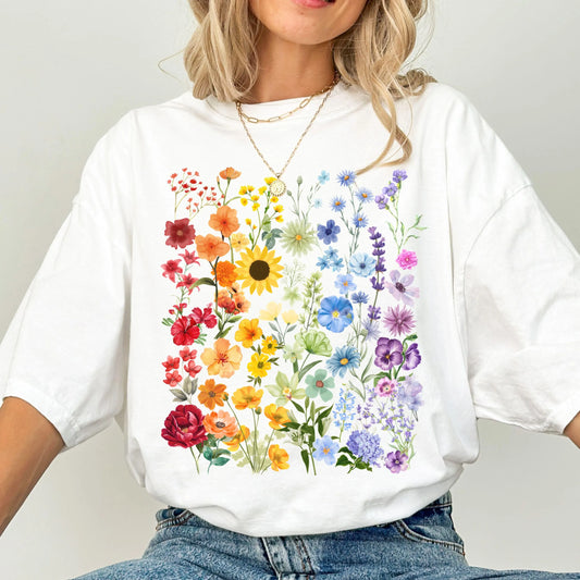 Comfort Colors Pride Shirt, Gay Shirt, LGBTQ Shirt, Floral Shirt, Lesbian Shirt, Inclusive Tee, Transgender Shirt, Equality Tee, Flower Tee