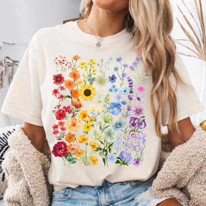 Comfort Colors Pride Shirt, Gay Shirt, LGBTQ Shirt, Floral Shirt, Lesbian Shirt, Inclusive Tee, Transgender Shirt, Equality Tee, Flower Tee