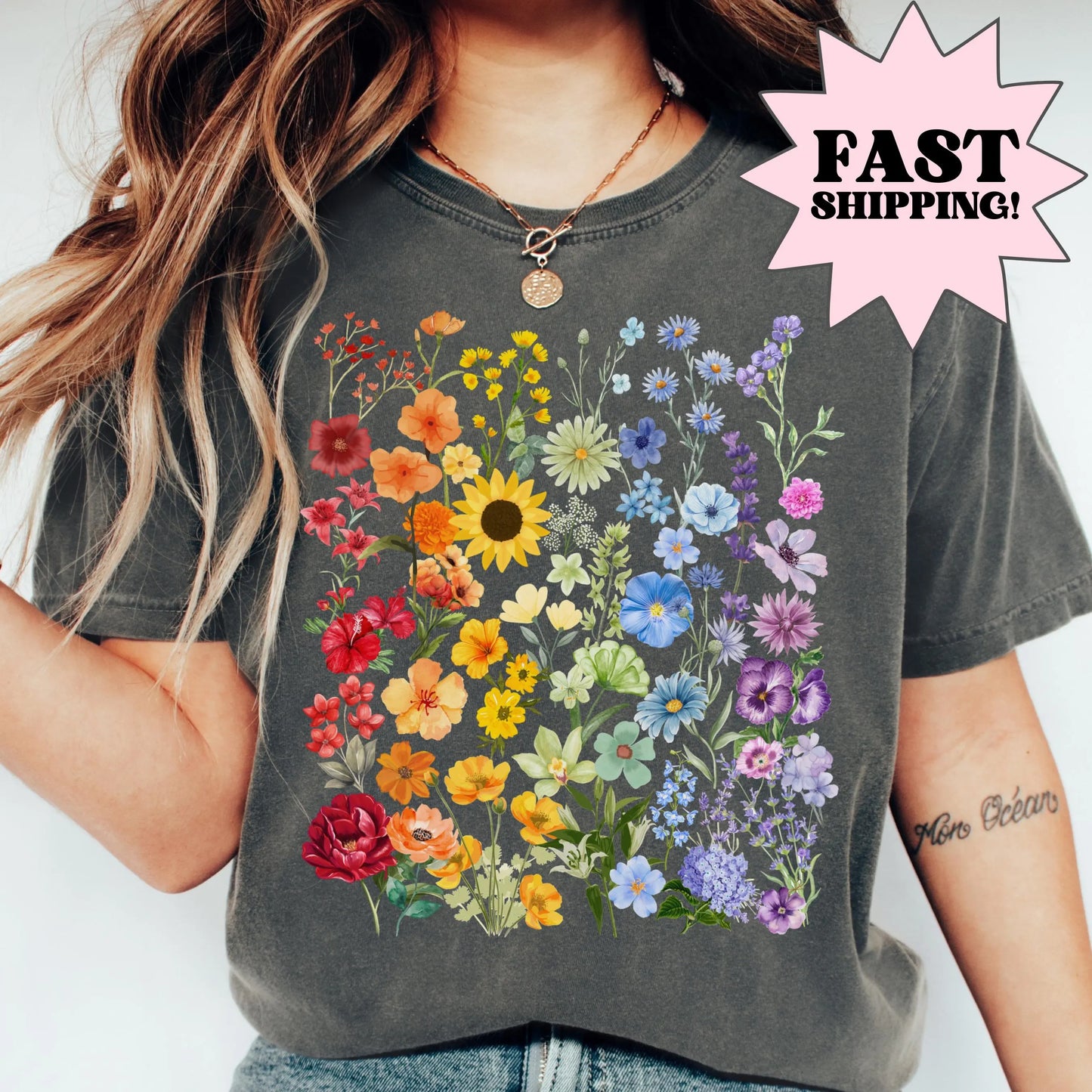 Comfort Colors Pride Shirt, Gay Shirt, LGBTQ Shirt, Floral Shirt, Lesbian Shirt, Inclusive Tee, Transgender Shirt, Equality Tee, Flower Tee