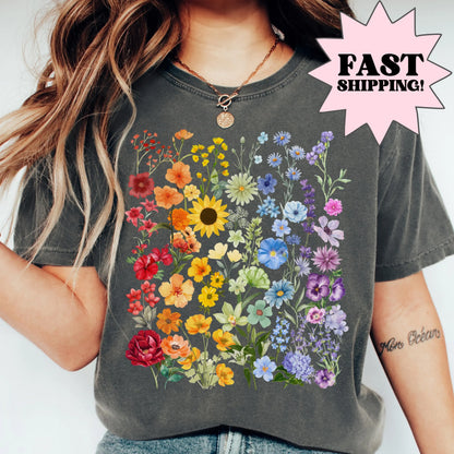 Comfort Colors Pride Shirt, Gay Shirt, LGBTQ Shirt, Floral Shirt, Lesbian Shirt, Inclusive Tee, Transgender Shirt, Equality Tee, Flower Tee