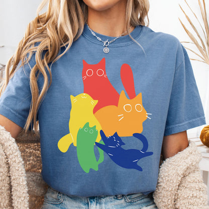 Comfort Colors Pride Shirt, Gay Shirt, LGBTQ Shirt, Lesbian Tee, Inclusive Shirt, Transgender Shirt, Equality Shirt, Gay Cat Shirt, Cat Tee