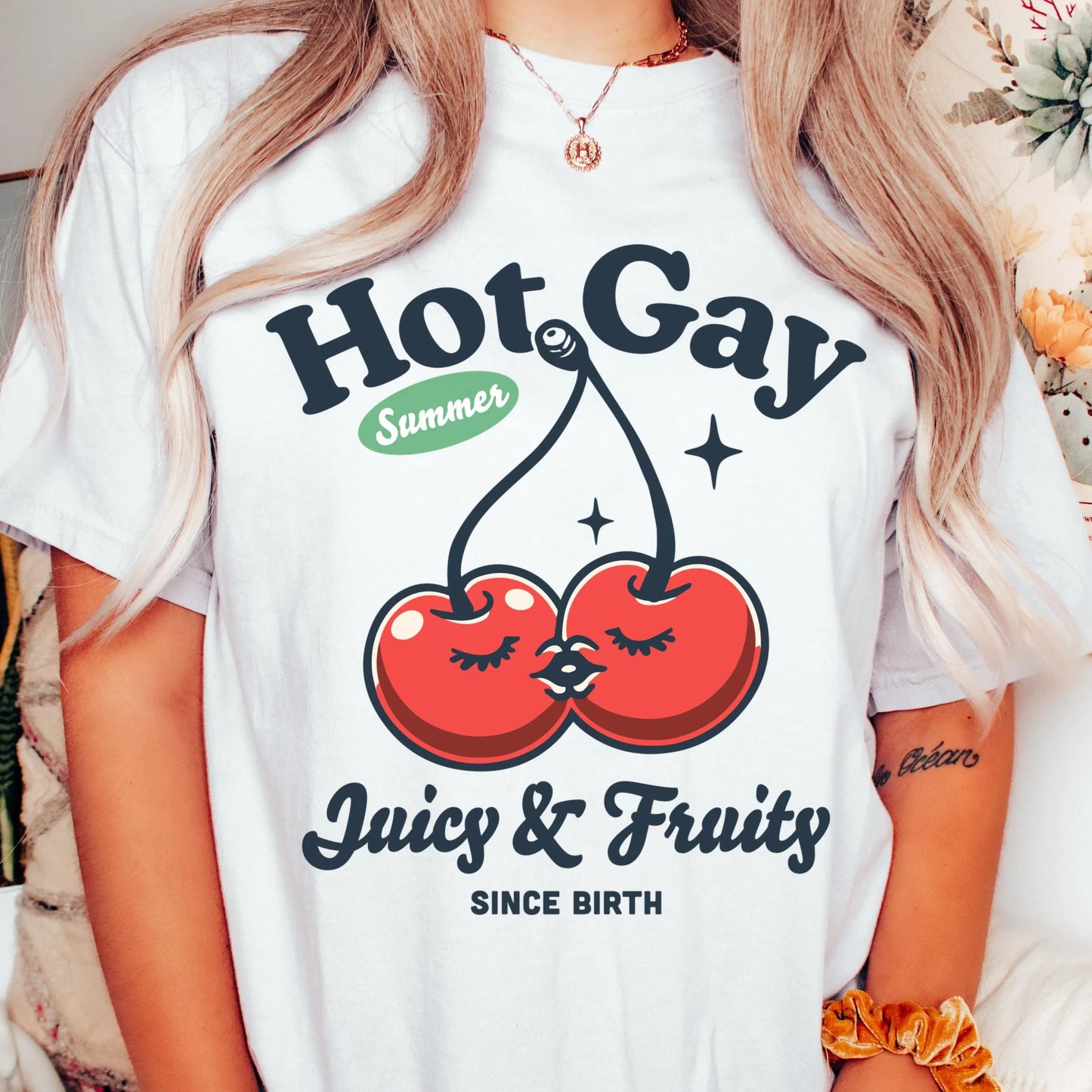 Comfort Colors Pride Shirt, Gay Shirt, LGBTQ Shirt, Lesbian Tee, Inclusive Shirt, Transgender Shirt, Equality Shirt, Fruity Cherries Shirt