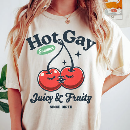 Comfort Colors Pride Shirt, Gay Shirt, LGBTQ Shirt, Lesbian Tee, Inclusive Shirt, Transgender Shirt, Equality Shirt, Fruity Cherries Shirt