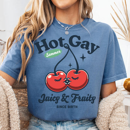 Comfort Colors Pride Shirt, Gay Shirt, LGBTQ Shirt, Lesbian Tee, Inclusive Shirt, Transgender Shirt, Equality Shirt, Fruity Cherries Shirt