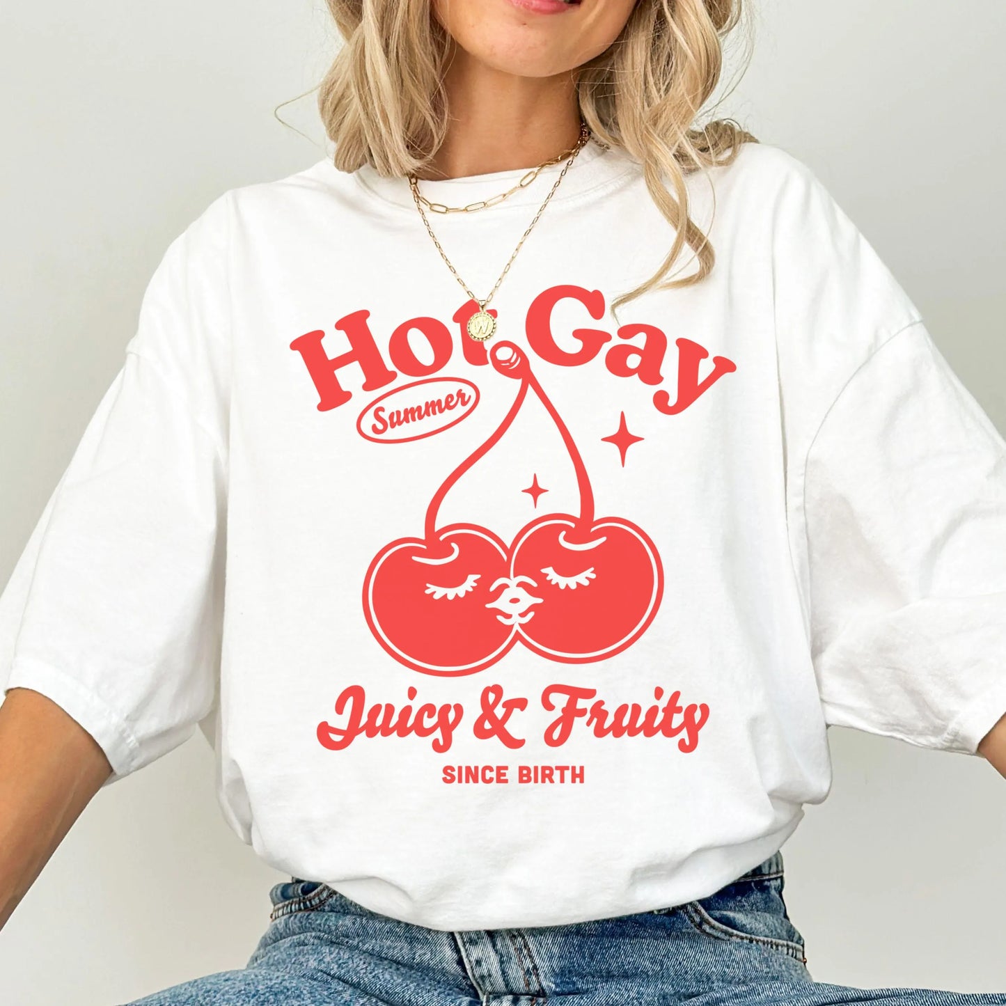 Comfort Colors Pride Shirt, Gay Shirt, LGBTQ Shirt, Lesbian Tee, Inclusive Shirt, Transgender Shirt, Equality Shirt, Fruity Cherries Shirt
