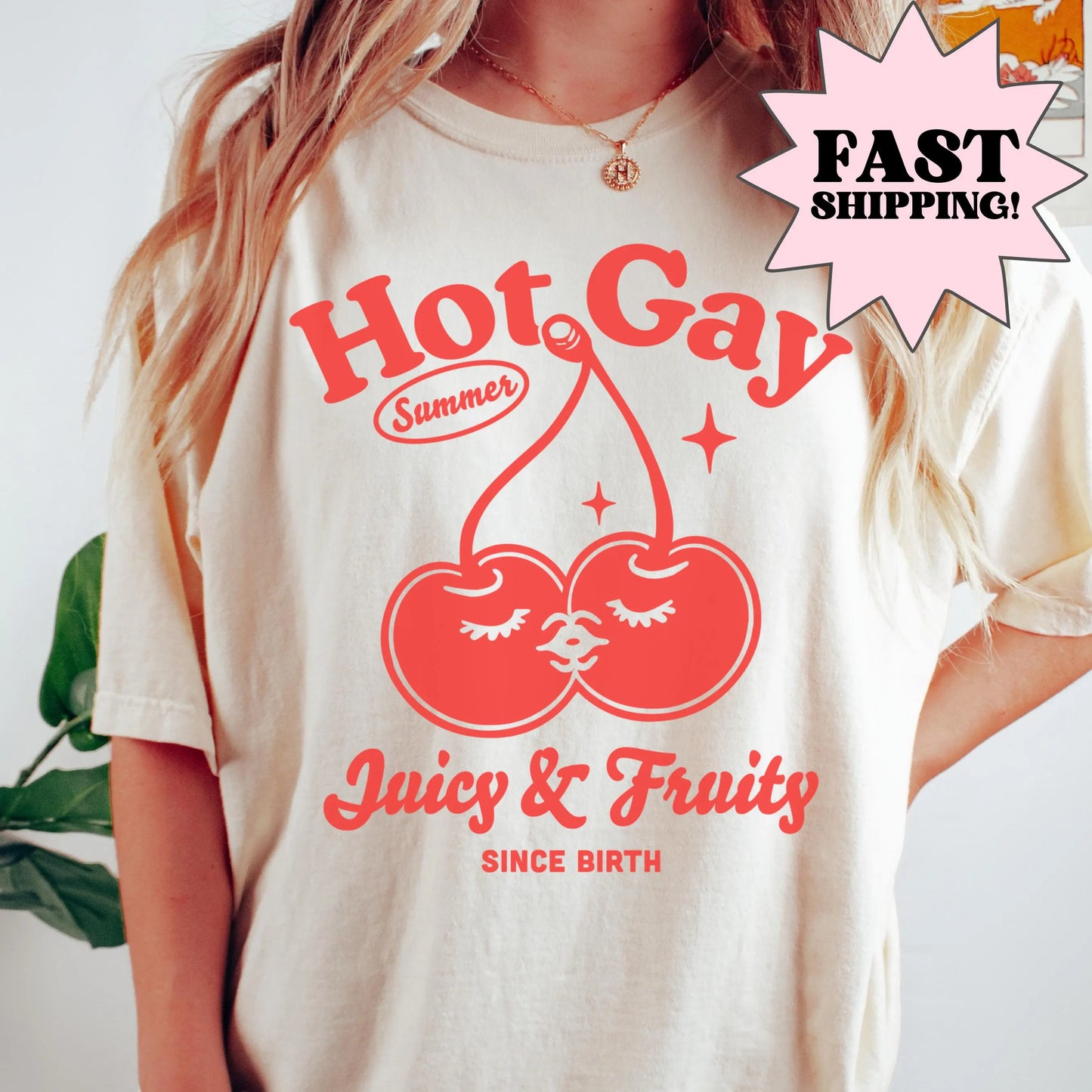 Comfort Colors Pride Shirt, Gay Shirt, LGBTQ Shirt, Lesbian Tee, Inclusive Shirt, Transgender Shirt, Equality Shirt, Fruity Cherries Shirt