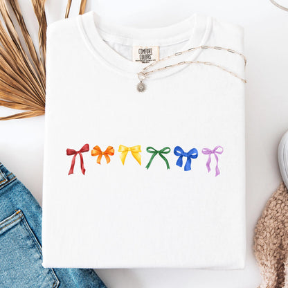 Comfort Colors Pride Shirt, Gay Shirt, LGBTQ Shirt, Trans Shirt, Lesbian Tee, Inclusive Shirt, Transgender Shirt, Equality Tee, Bow Shirt