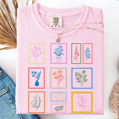 Comfort Colors Pride Shirt, Floral Shirt, LGBTQ Shirt, Trans Shirt, Lesbian Tee, Inclusive Shirt, Transgender Shirt, Stamp Tee, Floral Shirt