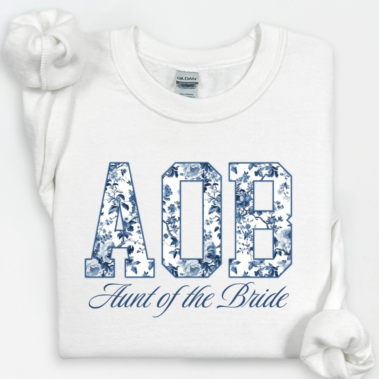 Toile De Jouy Aunt of the Bride Sweatshirt, AOB Shirts, Getting Ready Bridal Party Outfit, Floral Aunt Gift, Coquette Auntie Sweater