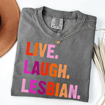 Comfort Colors Lesbian Shirt, Lesbian Pride Shirt, Pride Shirt, Gay Shirt, LGBTQ Shirt, Sapphic Shirt Shirt, Inclusive Shirt, Lesbian Flag
