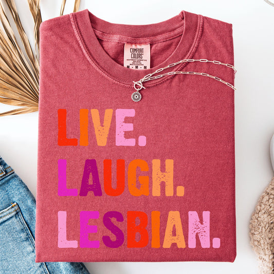 Comfort Colors Lesbian Shirt, Lesbian Pride Shirt, Pride Shirt, Gay Shirt, LGBTQ Shirt, Sapphic Shirt Shirt, Inclusive Shirt, Lesbian Flag