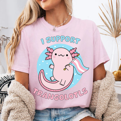 Comfort Colors Trans Shirt, Gay Shirt, Pride Shirt, Lesbian Shirt, Inclusive Shirt, Transgender Ally Shirt, Nonbinary Tee, Axolotl Shirt