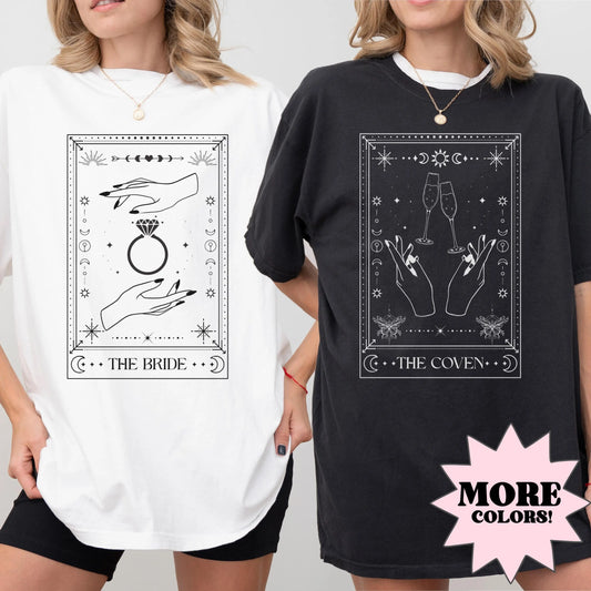 Celestial Tarot Card Bachelorette Shirt Comfort Colors Spooky Witchy Wedding Party Halloween Salem Bridal Party Shirt Zodiac Bride Astrology