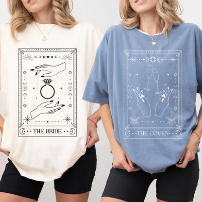 Celestial Tarot Card Bachelorette Shirt Comfort Colors Spooky Witchy Wedding Party Halloween Salem Bridal Party Shirt Zodiac Bride Astrology