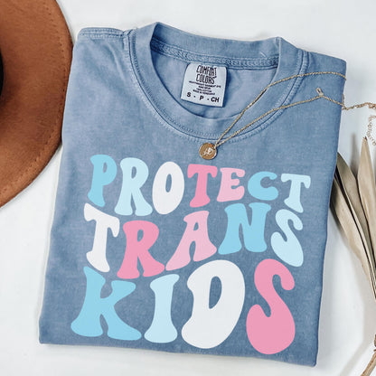 Comfort Colors Trans Shirt, Gay Shirt, Pride Shirt, Lesbian Shirt, Inclusive Shirt, Floral Shirt, Transgender Shirt, Protect Trans Kids Tee