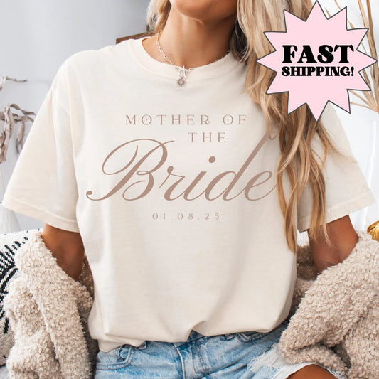 Personalized Mother Of The Bride Shirt, Comfort Colors Mother Of The Groom Shirt, Mom Of Bride Shirt, Custom Wedding Party Date Shirt
