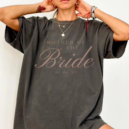 Personalized Mother Of The Bride Shirt, Comfort Colors Mother Of The Groom Shirt, Mom Of Bride Shirt, Custom Wedding Party Date Shirt