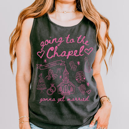 Comfort Colors Bachelorette Shirts, Bride Shirt, Bride Tank Top, Going To The Chapel Shirt, Bachelorette Party Tee, Custom Wedding Gift