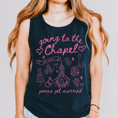Comfort Colors Bachelorette Shirts, Bride Shirt, Bride Tank Top, Going To The Chapel Shirt, Bachelorette Party Tee, Custom Wedding Gift