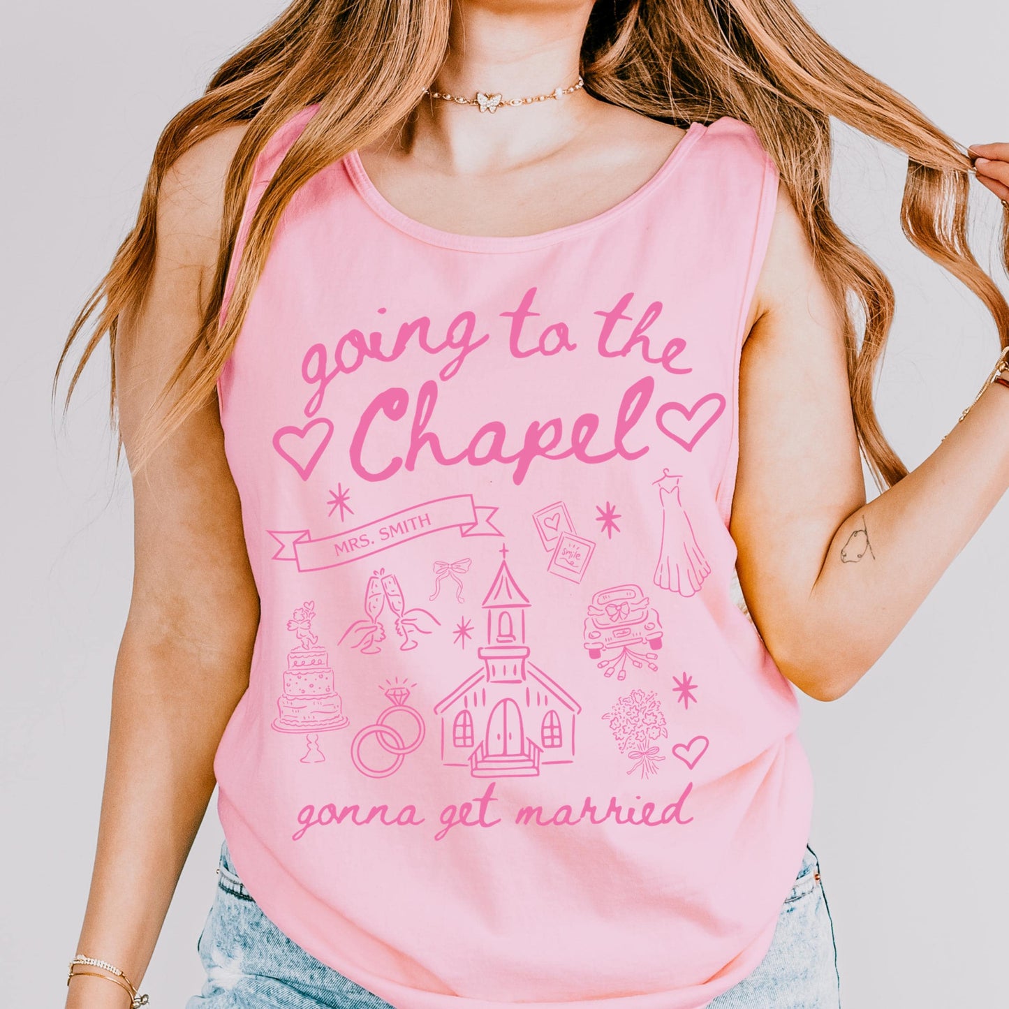 Comfort Colors Bachelorette Shirts, Bride Shirt, Bride Tank Top, Going To The Chapel Shirt, Bachelorette Party Tee, Custom Wedding Gift