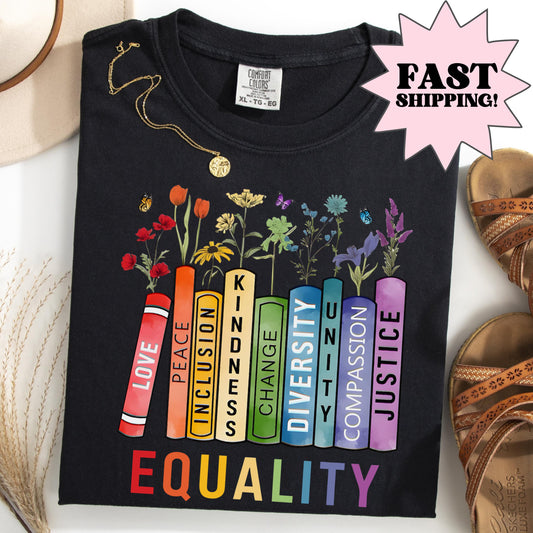 Pride Comfort Colors Shirt, Equality Shirt, Gay Pride Tshirt, LGBTQ Shirt, Gay Shirt, Lesbian Shirt, Social Justice Tee, Gay Ally Shirt