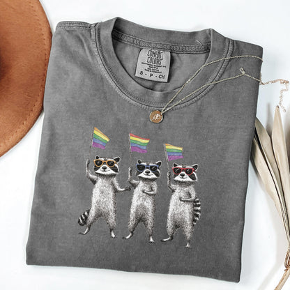 Comfort Colors Pride Shirt, Equality Shirt, Gay Pride Tshirt, LGBTQ Shirt, Gay Shirt, Lesbian Shirt, Social Justice Tee, Raccoon Shirt