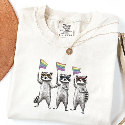 Comfort Colors Pride Shirt, Equality Shirt, Gay Pride Tshirt, LGBTQ Shirt, Gay Shirt, Lesbian Shirt, Social Justice Tee, Raccoon Shirt