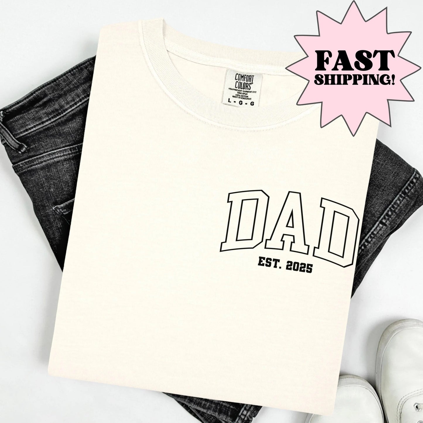 Comfort Colors Fathers Day Shirt, Dad Shirt, Dad Tshirt, New Dad Shirt, Custom Dad Shirt, Fathers Day Gift, Dad Gift, Baby Shower Gift