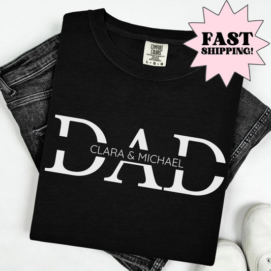Comfort Colors Fathers Day Shirt, Dad Shirt, Custom Names Dad Tshirt, Funny Dad Shirt, Fathers Day Gift, Dad Gift, Dad Birthday Gift