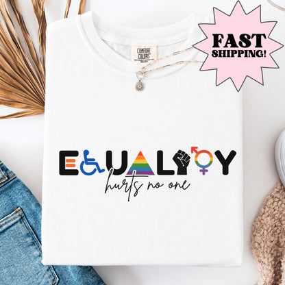 Comfort Colors Pride Shirt, Gay Shirt, LGBTQ Shirt, Lesbian Shirt, Inclusive Shirt, Trans Shirt, Queer Tee, Equality Hurts No One Shirt