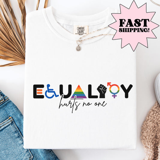 Comfort Colors Pride Shirt, Gay Shirt, LGBTQ Shirt, Lesbian Shirt, Inclusive Shirt, Trans Shirt, Queer Tee, Equality Hurts No One Shirt
