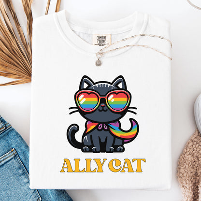 Comfort Colors Pride Shirt, Gay Shirt, LGBTQ Shirt, Lesbian Shirt, Inclusive Shirt, Trans Shirt, Queer Tee, Nonbinary, Gay Ally Cat Shirt,
