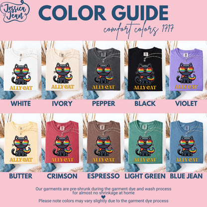 Comfort Colors Pride Shirt, Gay Shirt, LGBTQ Shirt, Lesbian Shirt, Inclusive Shirt, Trans Shirt, Queer Tee, Nonbinary, Gay Ally Cat Shirt,