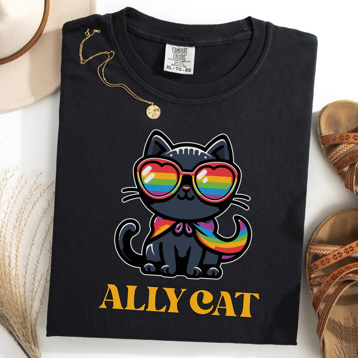 Comfort Colors Pride Shirt, Gay Shirt, LGBTQ Shirt, Lesbian Shirt, Inclusive Shirt, Trans Shirt, Queer Tee, Nonbinary, Gay Ally Cat Shirt,