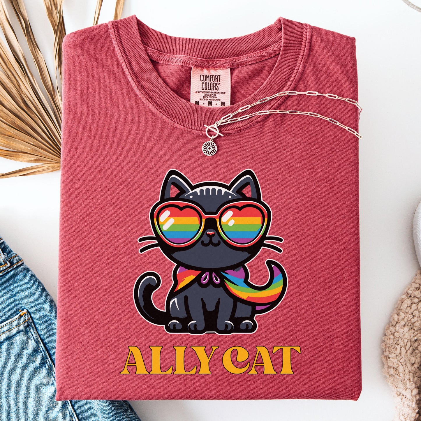 Comfort Colors Pride Shirt, Gay Shirt, LGBTQ Shirt, Lesbian Shirt, Inclusive Shirt, Trans Shirt, Queer Tee, Nonbinary, Gay Ally Cat Shirt,